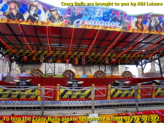 To hire Crazy Bulls please call ABJ Leisure 07775 501922